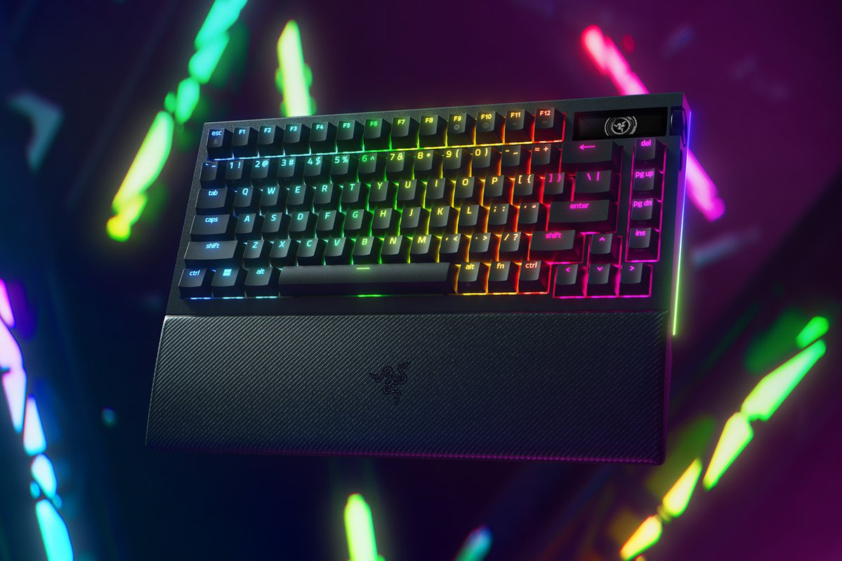 Razer BlackWidow V4 Pro - Tastatur - 75% - mit OLED-Display, Befehlswähler - TL: US, QWERTY, Ansicht 4