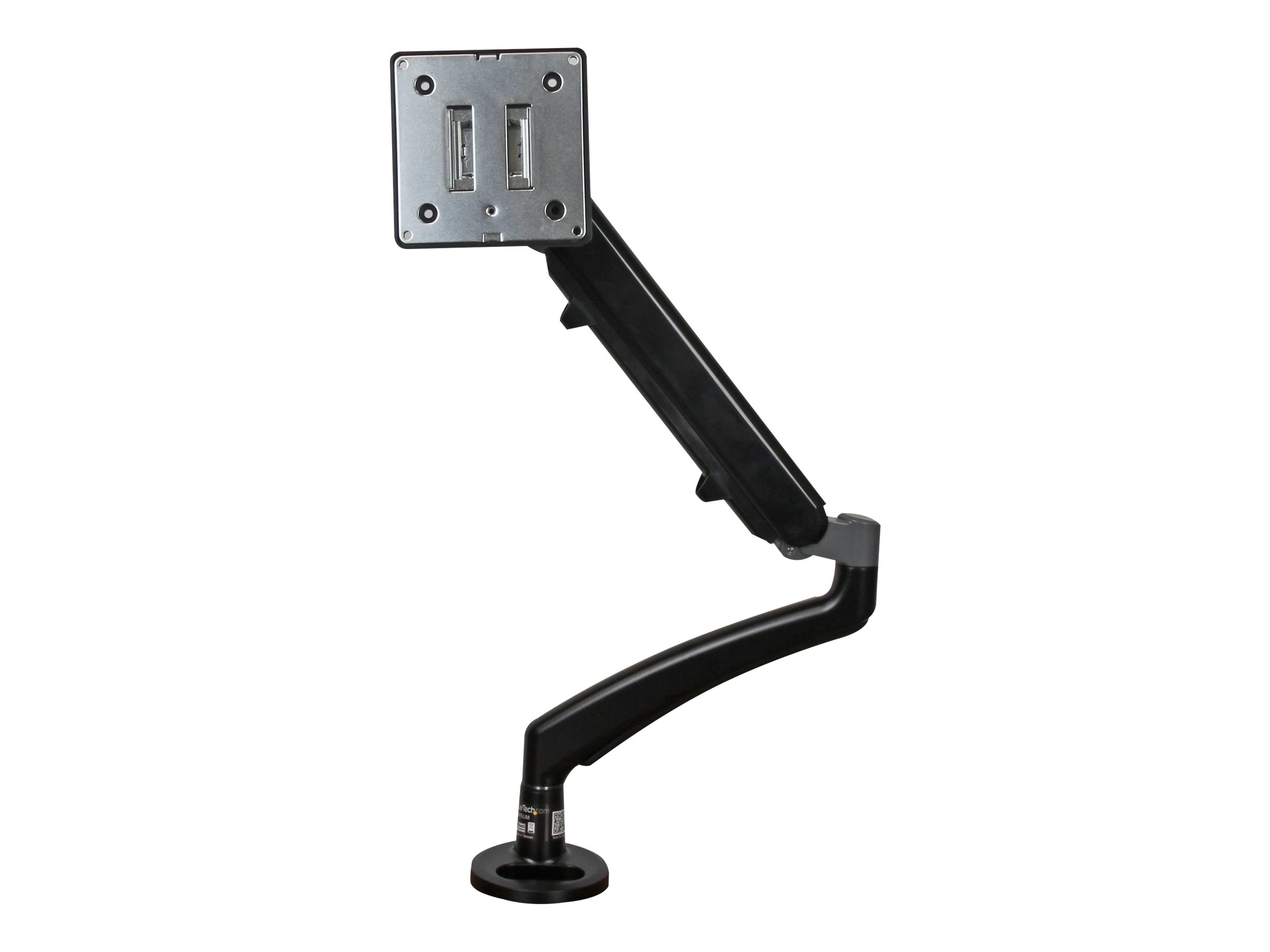 StarTech.com ARMSLIM Monitorhalterung (mit Tischhalterung, Monitorarm mit Kabelmanagement, für bis zu 34 Zoll Bildschirme) - Befestigungskit - einstellbarer Arm - für LCD-Display - Kunststoff, Stahl - Schwarz - Bildschirmgröße: 66 cm (12"-34")