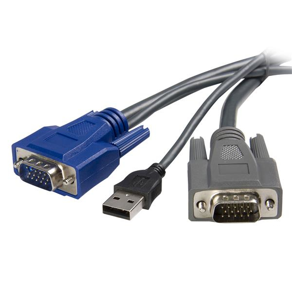 StarTech.com 3 m ultradünnes USB VGA 2-in-1-KVM-Kabel, 3 m, Schwarz, VGA, USB A + VGA, Männlich/Männlich, 255 g