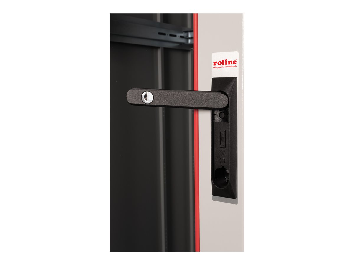 ROLINE 19 Zoll Netzwerkschrank Basic 42 800x1000 BxT Glastür grau, Ansicht 5