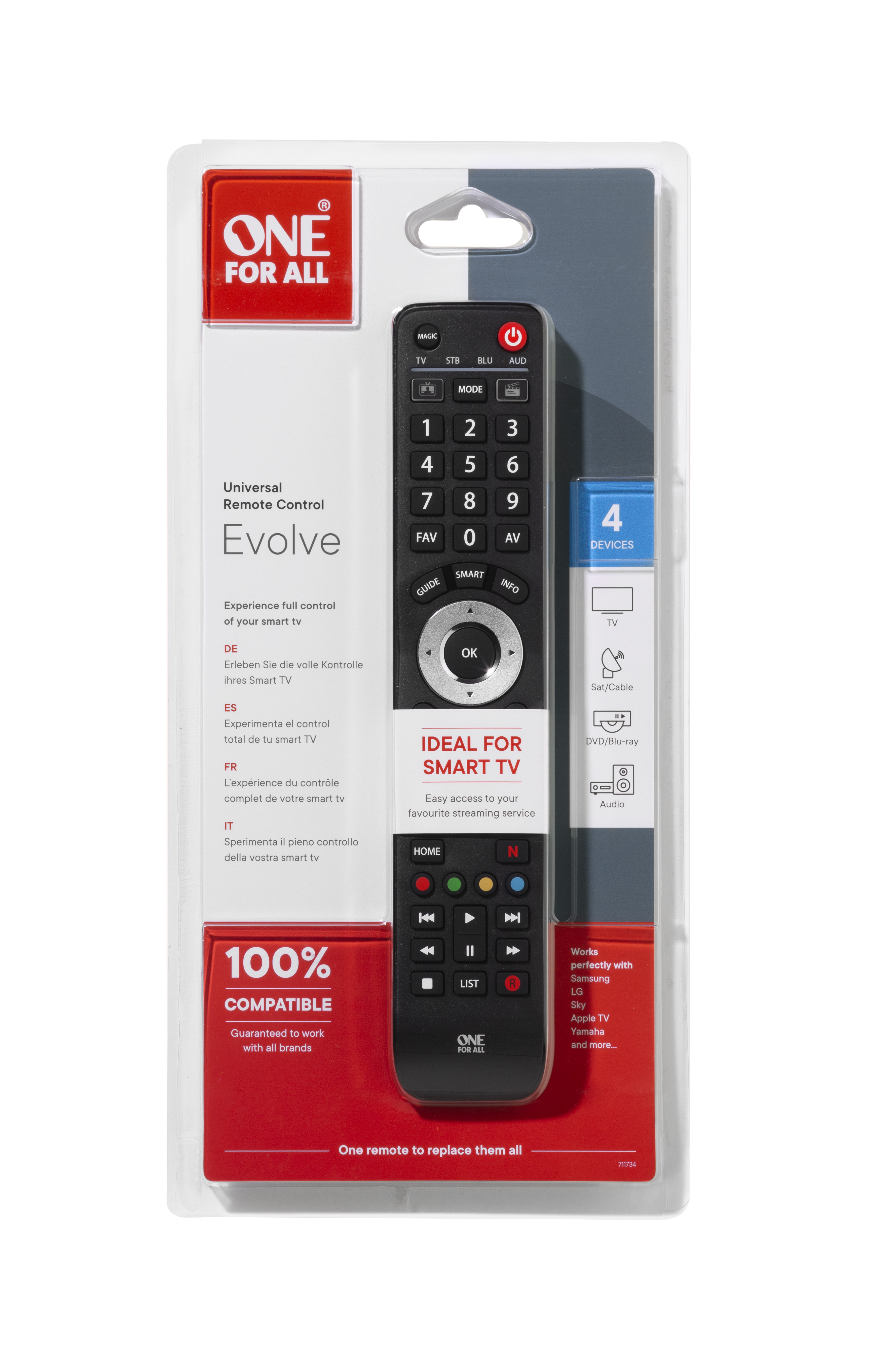 One for All Evolve 4 - Universalfernbedienung, Ansicht 3