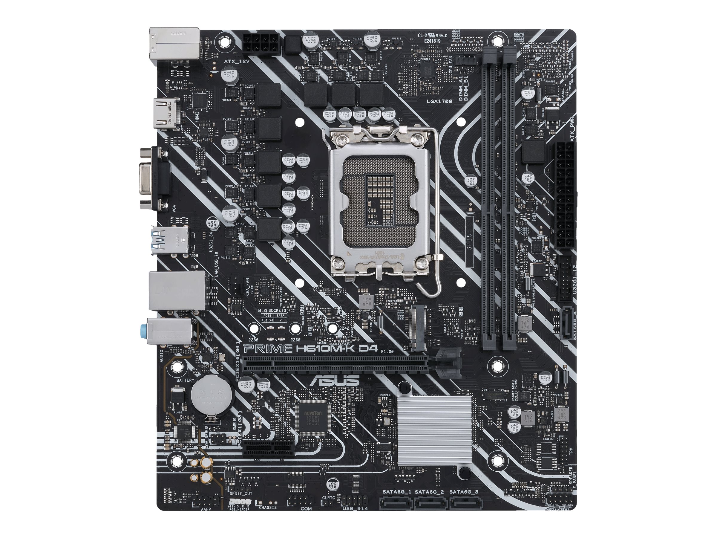 ASUS PRIME H610M-K D4 - Motherboard - micro ATX - LGA1700-Sockel - H610 Chipsatz - USB 3.2 Gen 1, USB 3.2 Gen 2 - Gigabi