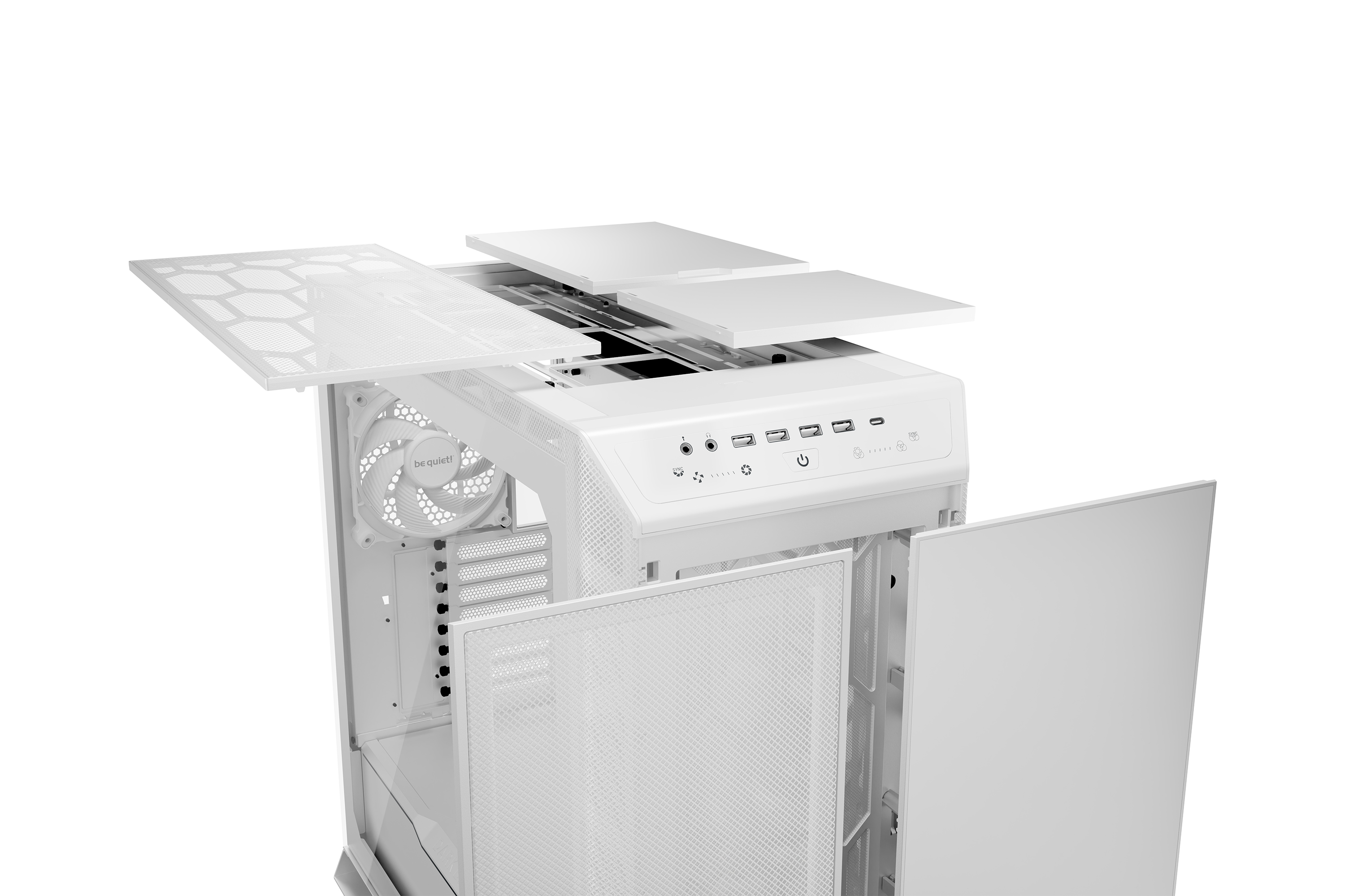 Be Quiet! Dark Base Pro 901 - FT - ATX - Seitenteil mit Fenster (gehärtetes Glas) - Weiß, Ansicht 2