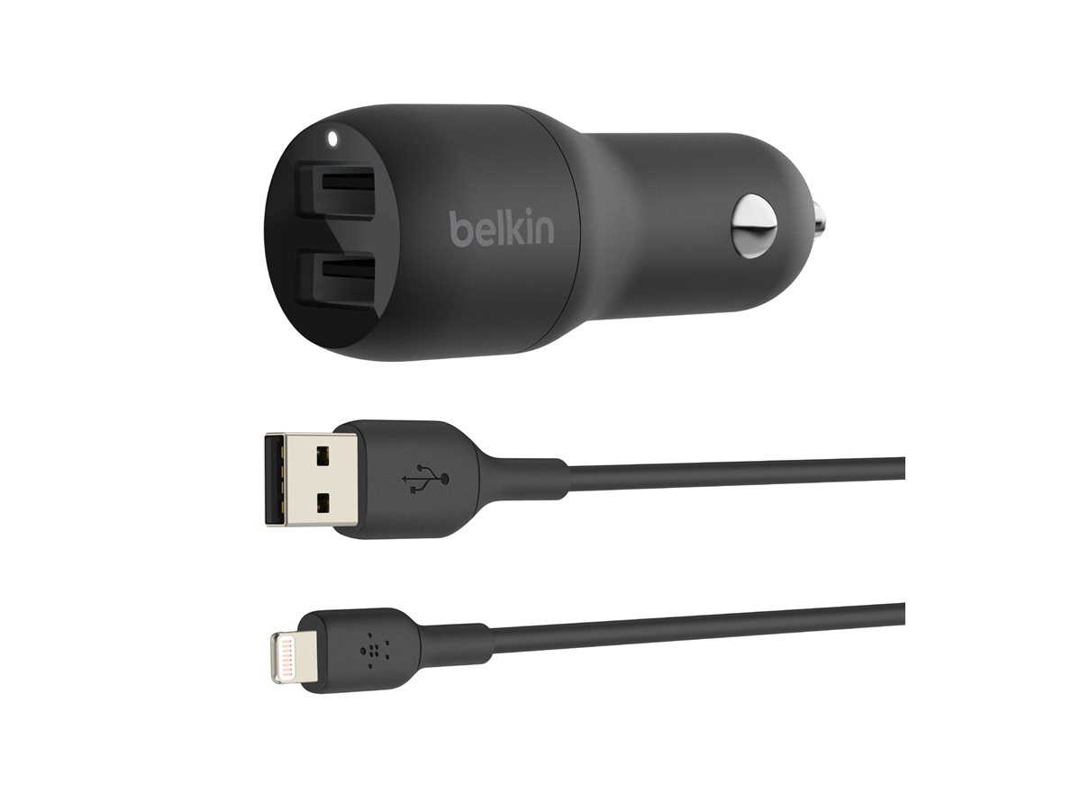 Belkin BoostCharge Dual Charger - Auto-Netzteil - 24 Watt - 4.8 A - 2 Ausgabeanschlussstellen (USB), Ansicht 3