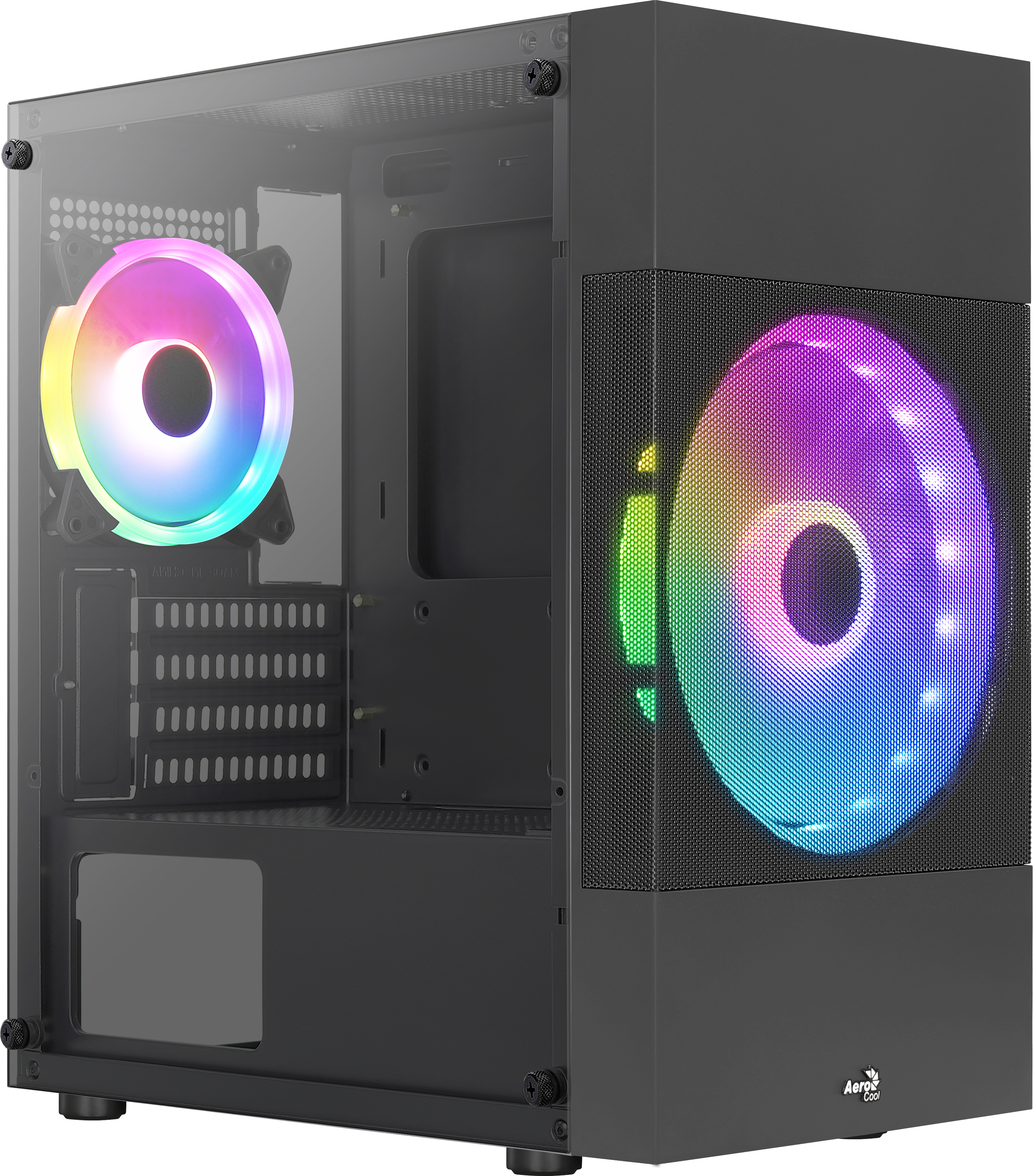 AEROCOOL ADVANCED TECHNOLOGIES AeroCool Atomic Lite - MT - micro ATX - Seitenteil mit Fenster (gehärtetes Glas), Ansicht 4