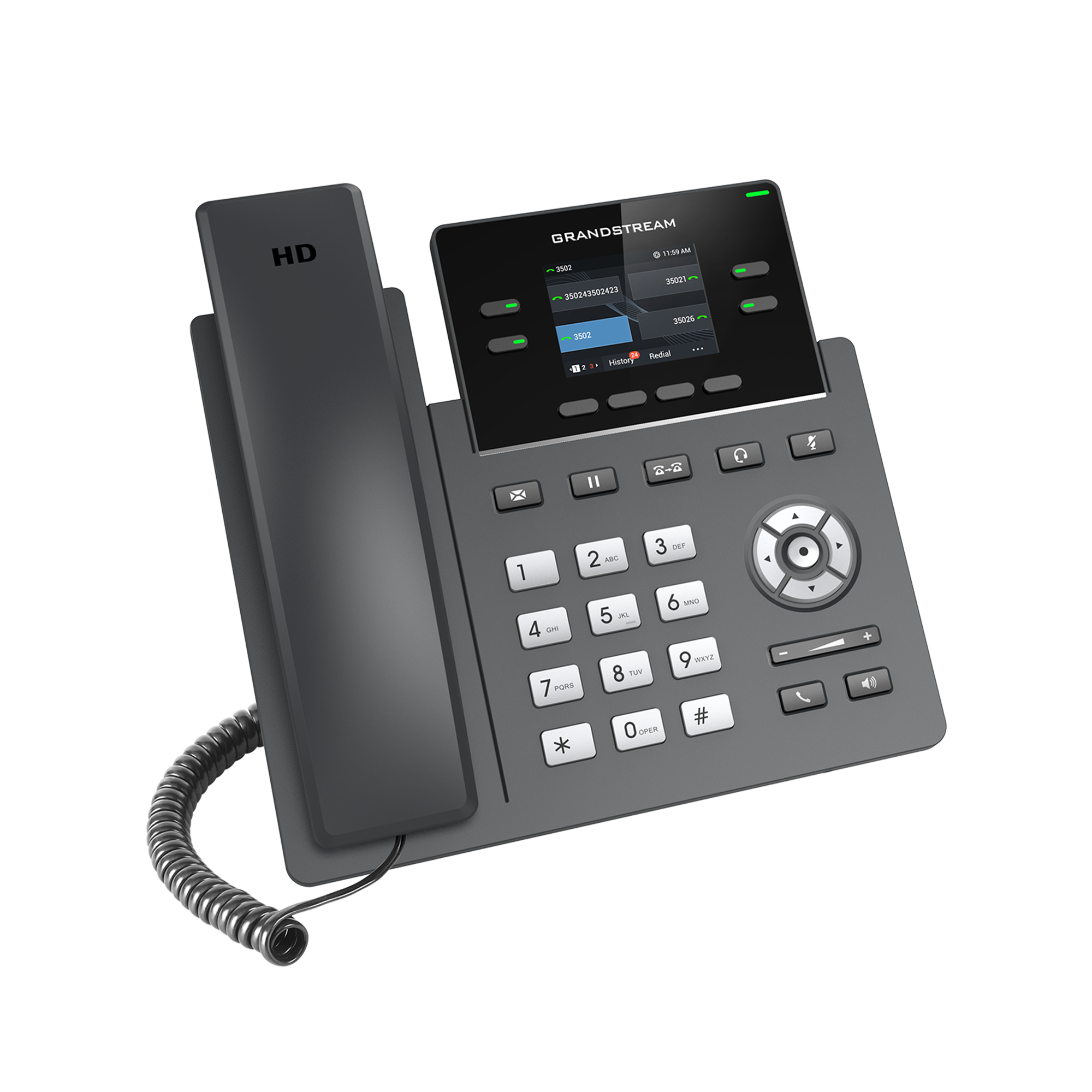 Grandstream GRP2612W - VoIP-Telefon mit Rufnummernanzeige/Anklopffunktion, Ansicht 3