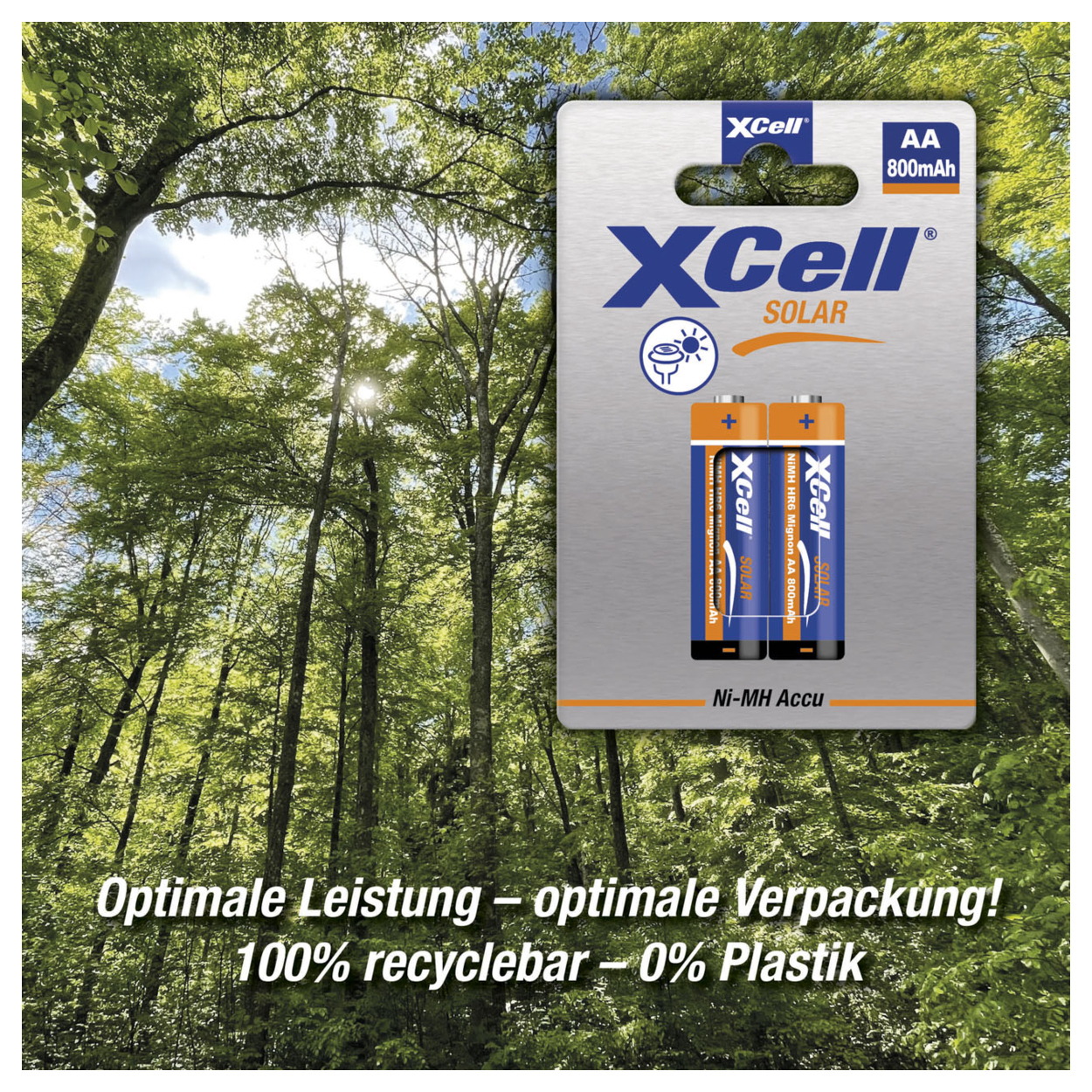 XCell Akku Solar X550AA Ni-MH Mignon AA 2St. - Akku - Mignon (AA), Ansicht 2