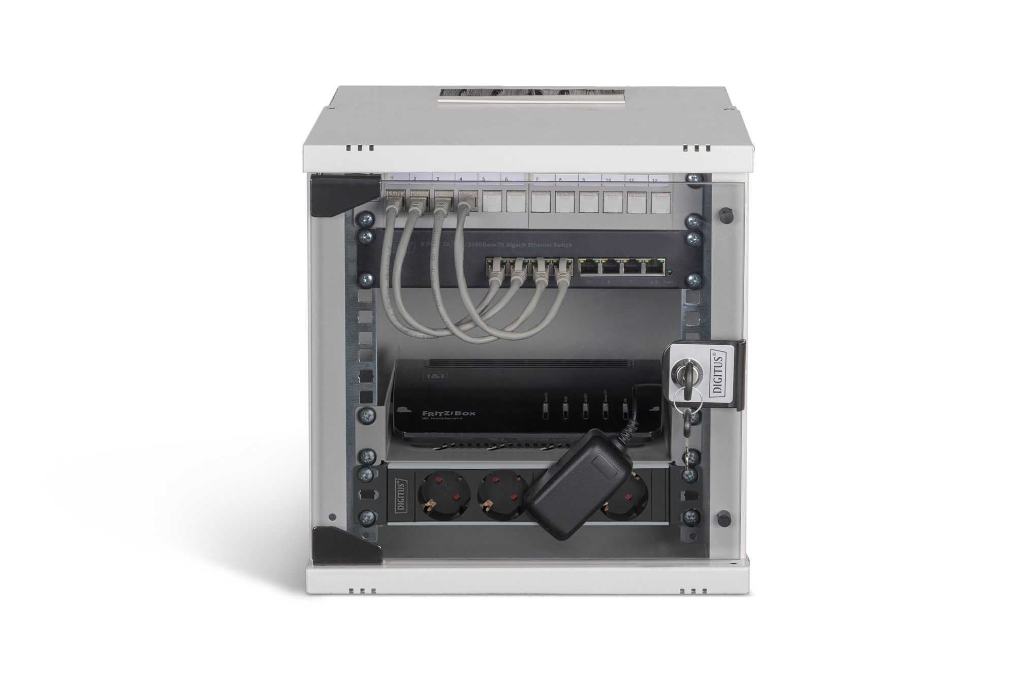 DIGITUS Netzwerk-Set SOHO Pro, 254 mm (10) - 6HE, 315 x 300 mm (B x T), Ansicht 4