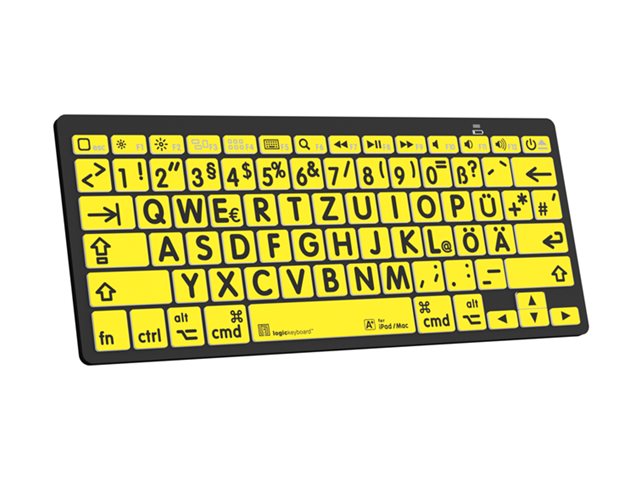 Logickeyboard LKB-LPBY-BTON-DE - Mini - Kabellos - Bluetooth - Schwarz - Gelb - TL: Deutsch, QWERTZ, Ansicht 2