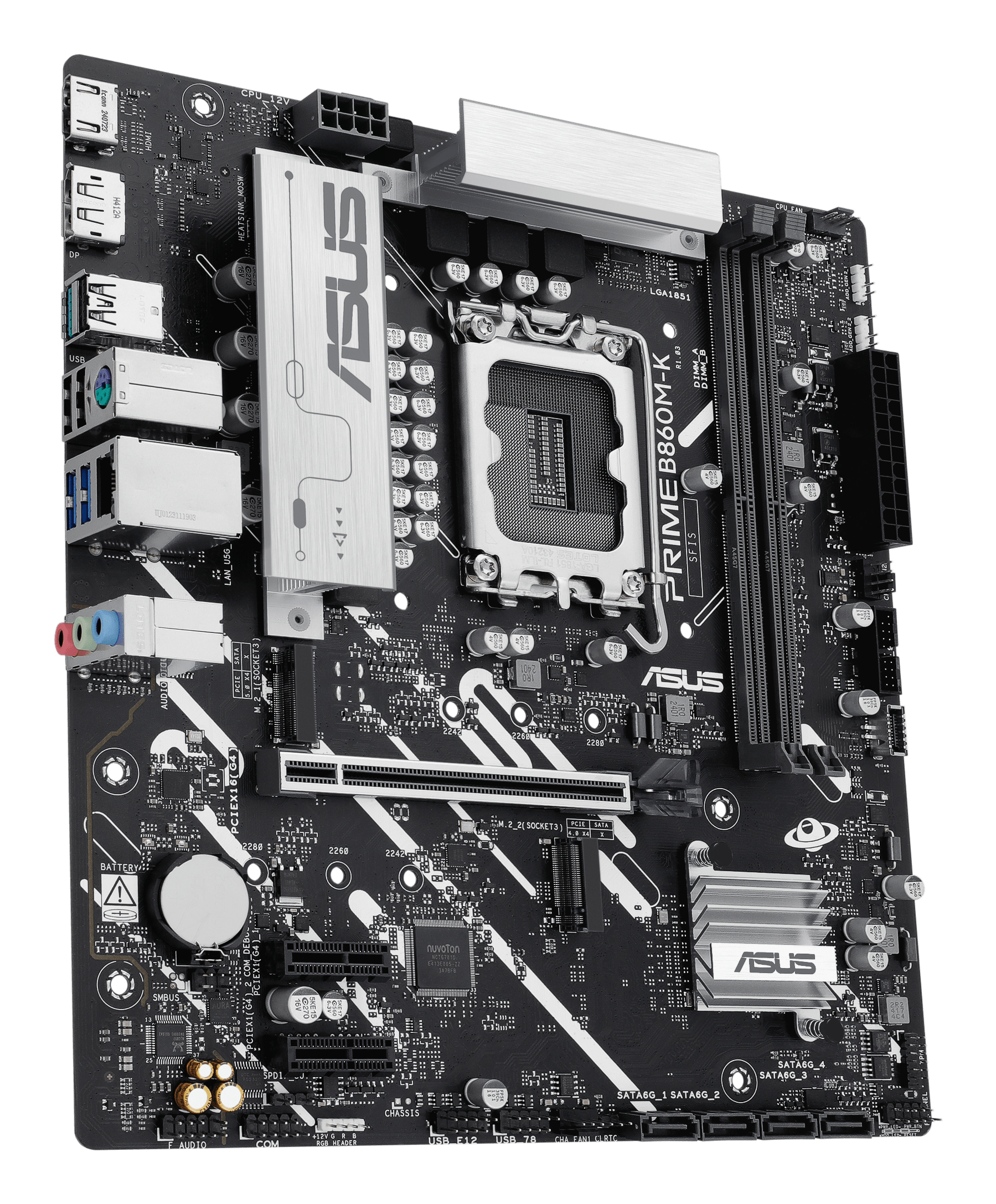 ASUS PRIME B860M-K - Motherboard - micro ATX - LGA1851-Sockel - B860 Chipsatz - Onboard-Grafik (CPU erforderlich), Ansicht 4