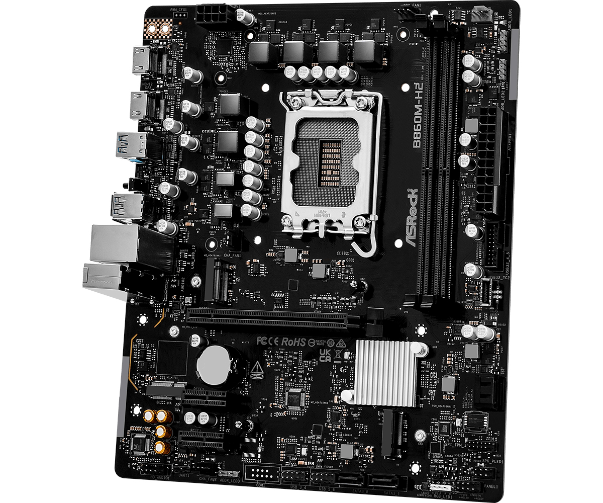 ASRock B860M-H2 - Motherboard - micro ATX - LGA1851-Sockel - B860 Chipsatz, Ansicht 4
