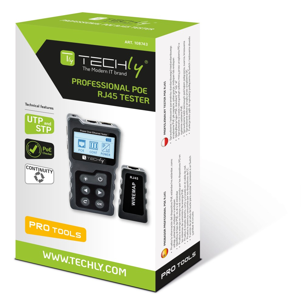 Techly Professioneller PoE RJ45 Tester - Kabel - Netzwerk, Ansicht 2