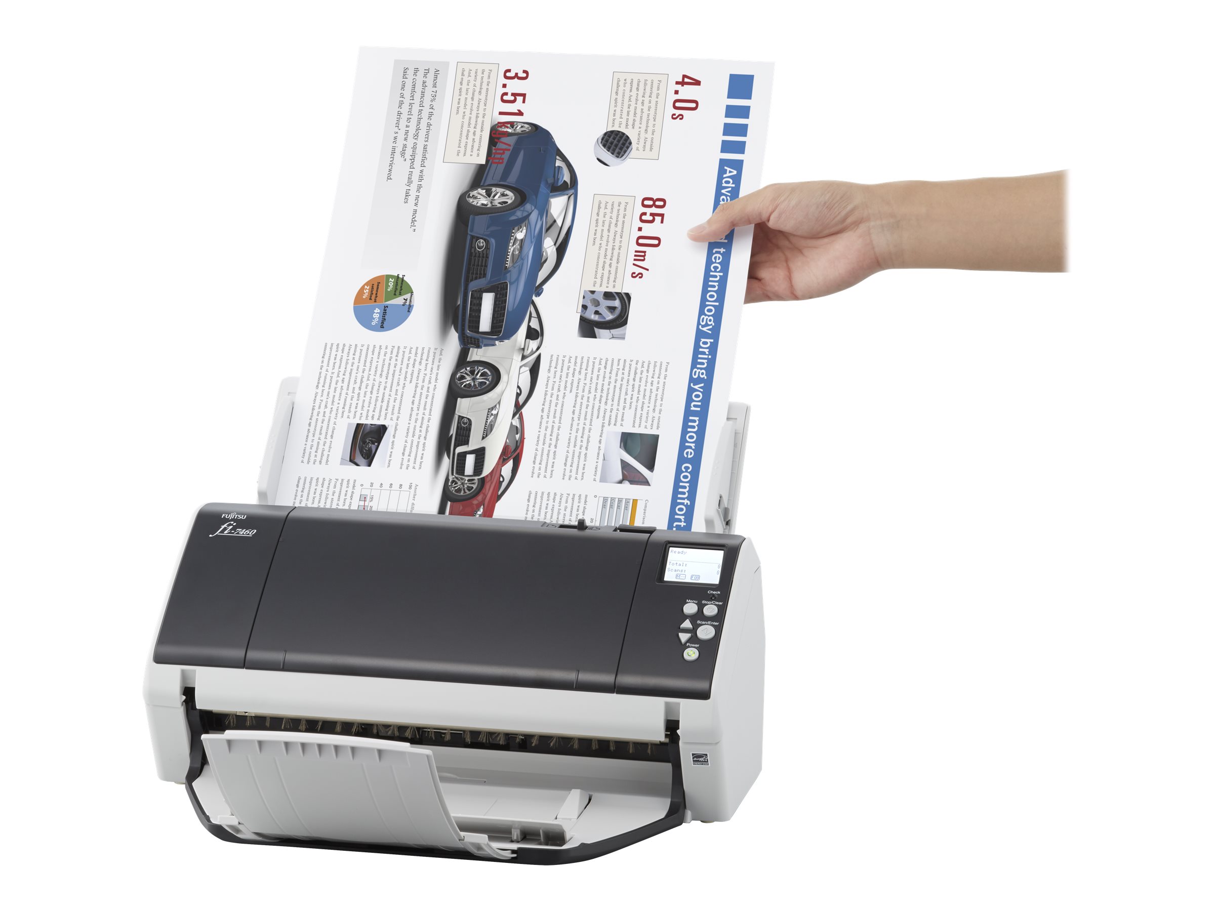 Fujitsu fi-7460 - Dokumentenscanner - Duplex - 304.8 x 431.8 mm - 600 dpi x 600 dpi - bis zu 60 Seiten/Min. (einfarbig)