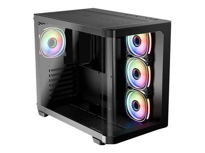 LC-Power Gaming 8001B Pro-Storm Dark - Mid tower Gaming - ATX - Seitenteil mit Fenster (gehärtetes Glas)