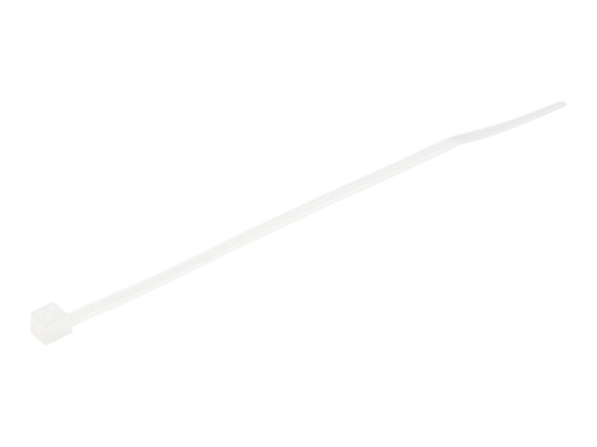 StarTech.com Kabelbinder 100x2 mm - Selbstsichernde Nylon-Kabelbinder mit Gebogener Spitze Bündeldurchmesser bis zum 22 mm 8 kg Zugfestigkeit 94V-2UL 100 Stück - Weiß (CBMZT4N)