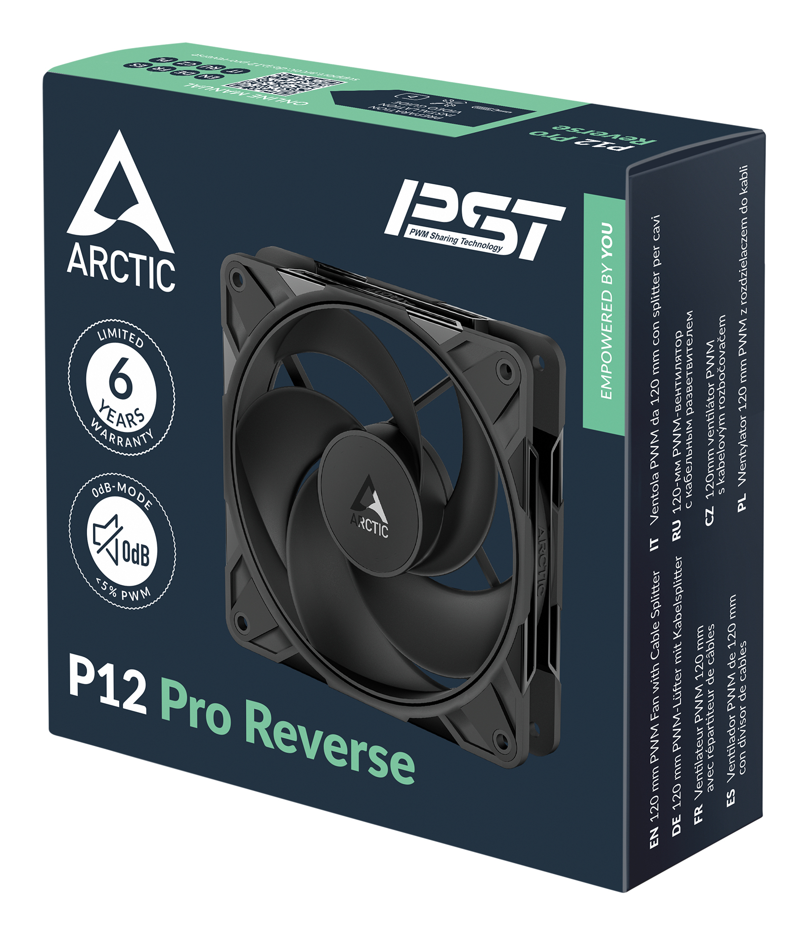 Arctic P12 Pro Reverse Gehäuseluefter 120mm PWM black - Gehäuse-Lüfter - 3.000 rpm, Ansicht 3
