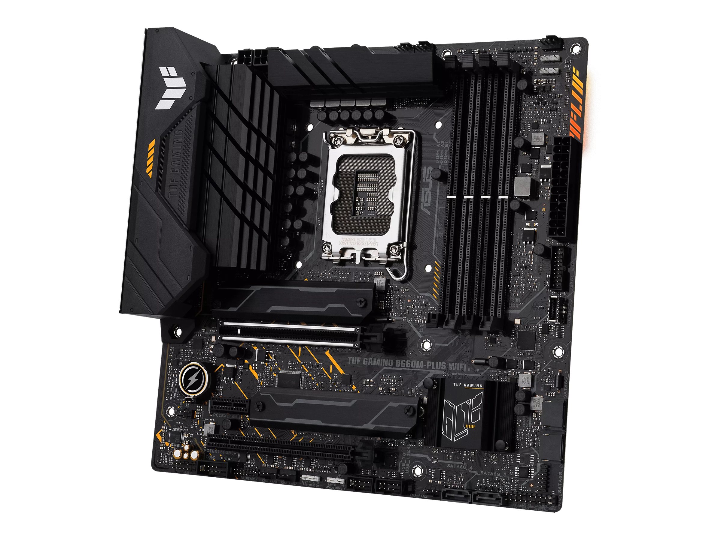 ASUS TUF GAMING B660M-PLUS WIFI - Motherboard - micro ATX - LGA1700-Sockel - B660 Chipsatz - USB-C Gen1 USB 3.2 Gen 1 USB 3.2 Gen 2 USB-C Gen 2x2 - 2.5 Gigabit LAN Wi-Fi 6 Bluetooth - Onboard-Grafik (CPU erforderlich)