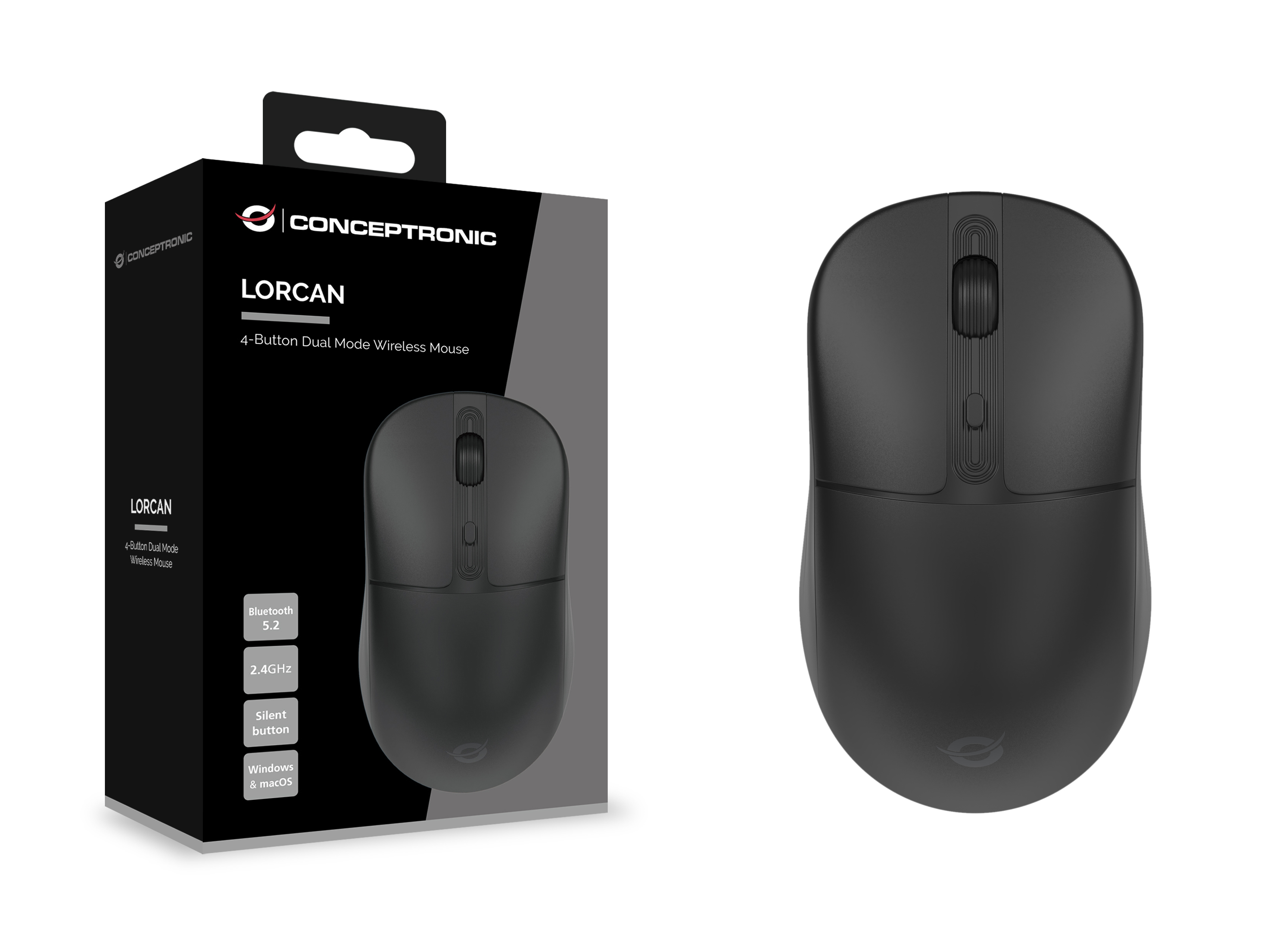 Conceptronic LORCAN04B Bluetooth Maus wireless sw - Maus - 1.600 dpi, Ansicht 2