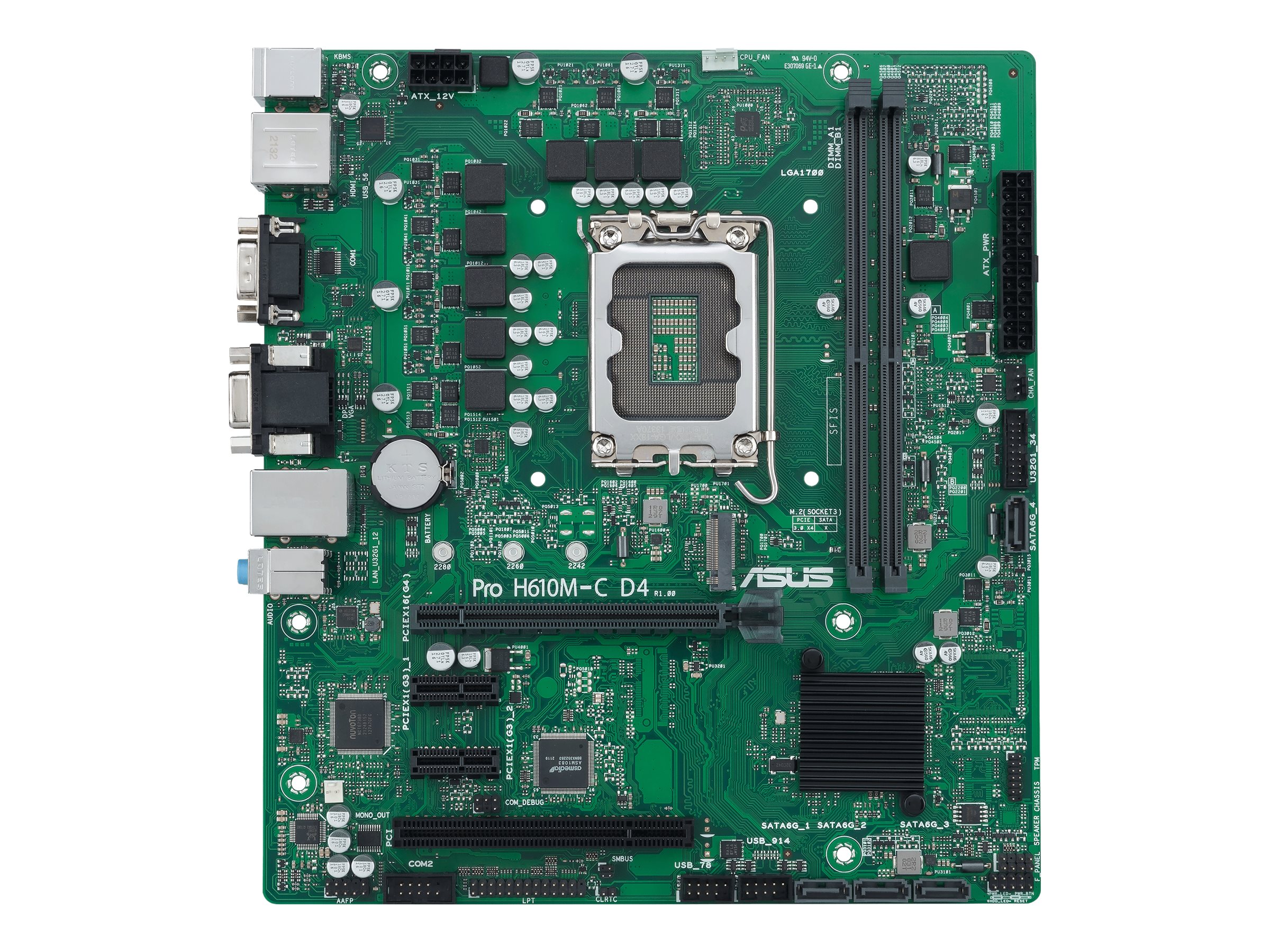ASUS PRO H610M-C D4-CSM - Motherboard - micro ATX - LGA1700 Sockel - H610 Chipsatz - USB 3.2 Gen 1 - Gigabit LAN - Onboard-Grafik (CPU erforderlich)