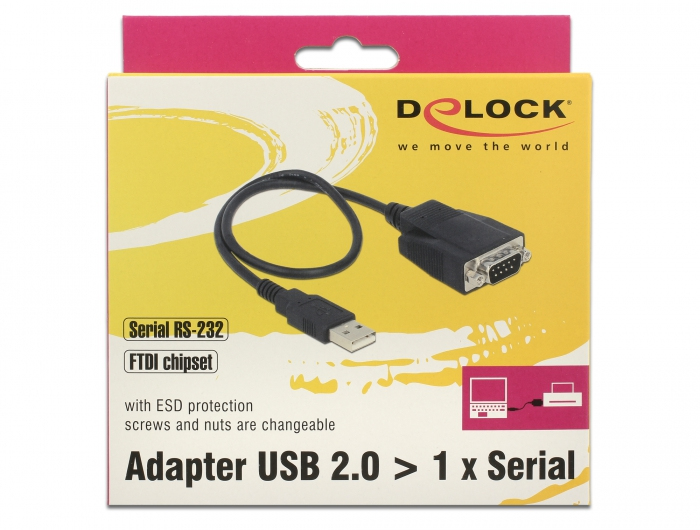 Delock Serieller Adapter - USB Typ A (M) bis DB-9 (M), Ansicht 2