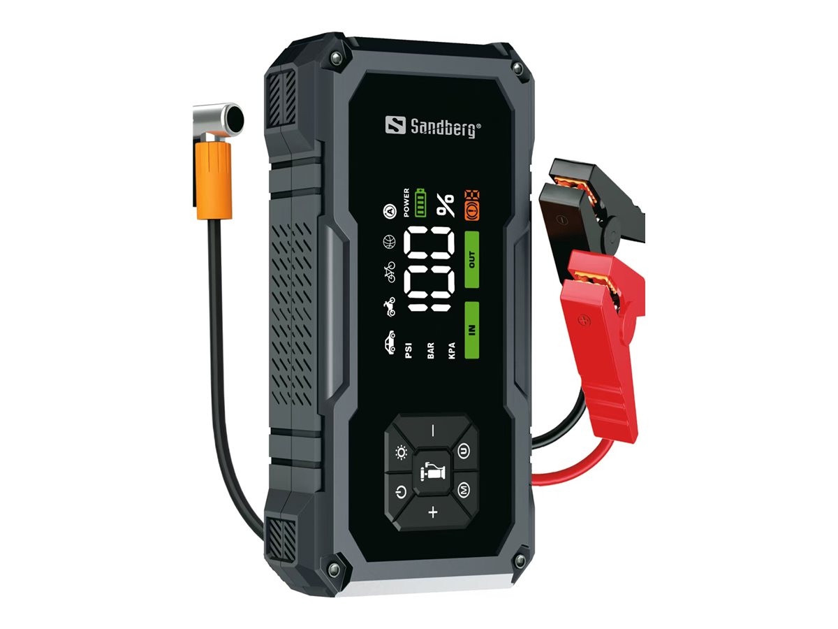 SANDBERG Active TirePump 10000 mAh - Powerbank - Li-Ion - 37 Wh - 800 A - 2 Ausgänge (USB, Starthilfeanschluss), Ansicht 3