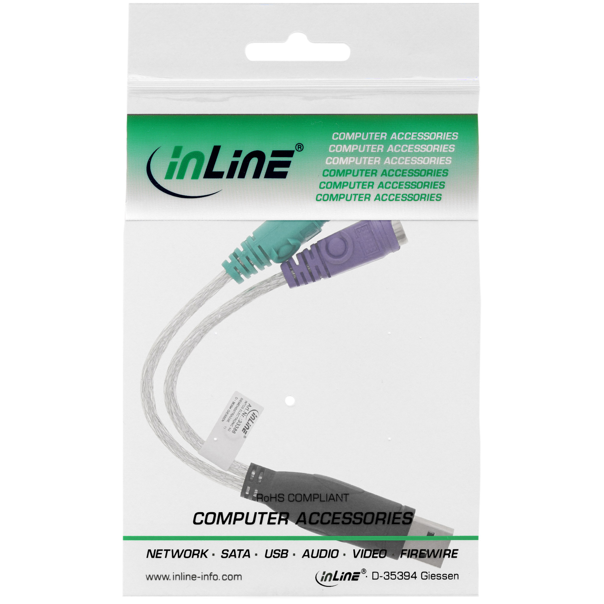 InLine USB->PS/2 Converter - Tastatur- / Maus-Adapter - USB