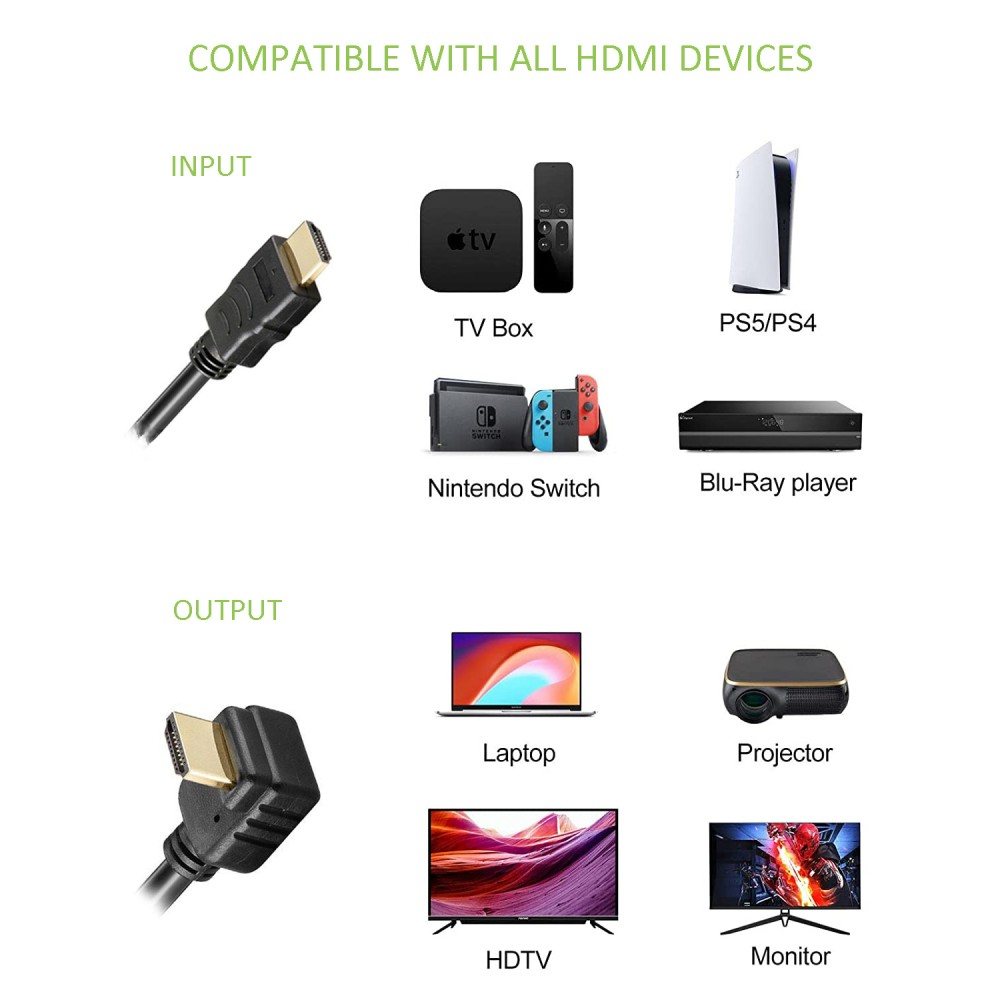 Techly HDMI mit Ethernetkabel - HDMI (M) gewinkelt bis HDMI (M), Ansicht 3