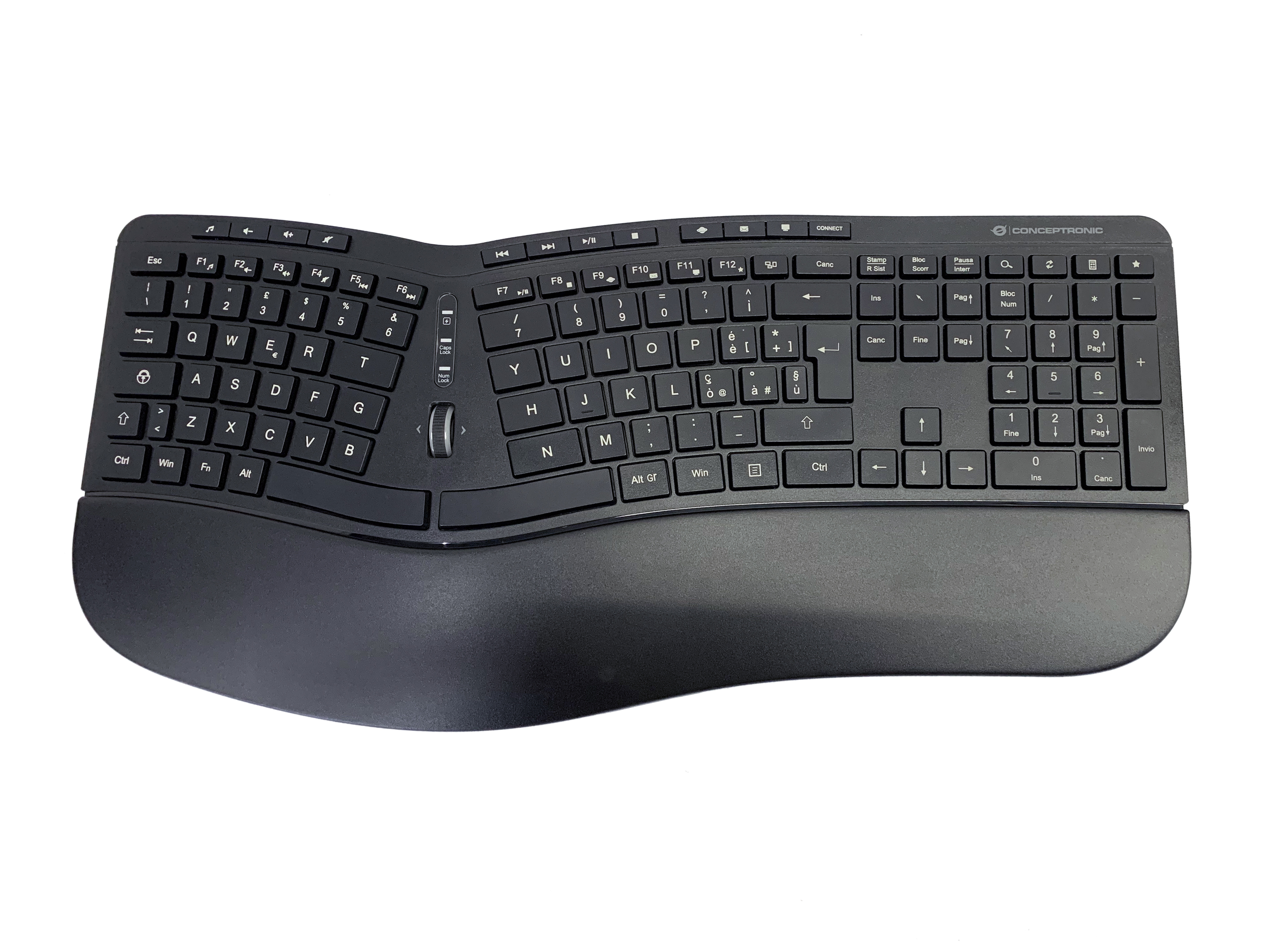 Conceptronic - Volle Größe (100%) - Kabellos - RF Wireless - Schwarz - Maus enthalten - TL: Italienisch, QWERTY, Ansicht 3