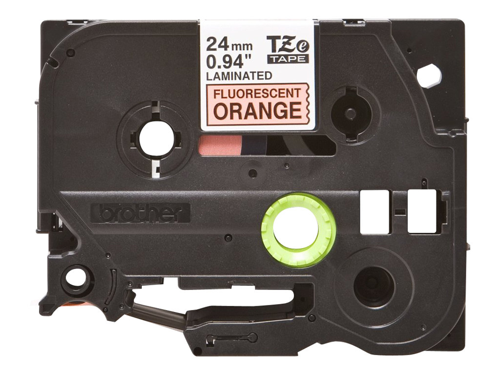 Brother TZe-B51 - Standard-Klebstoff - schwarz auf fluoreszierendem orange - Rolle (2,4 cm x 5 m), Ansicht 4