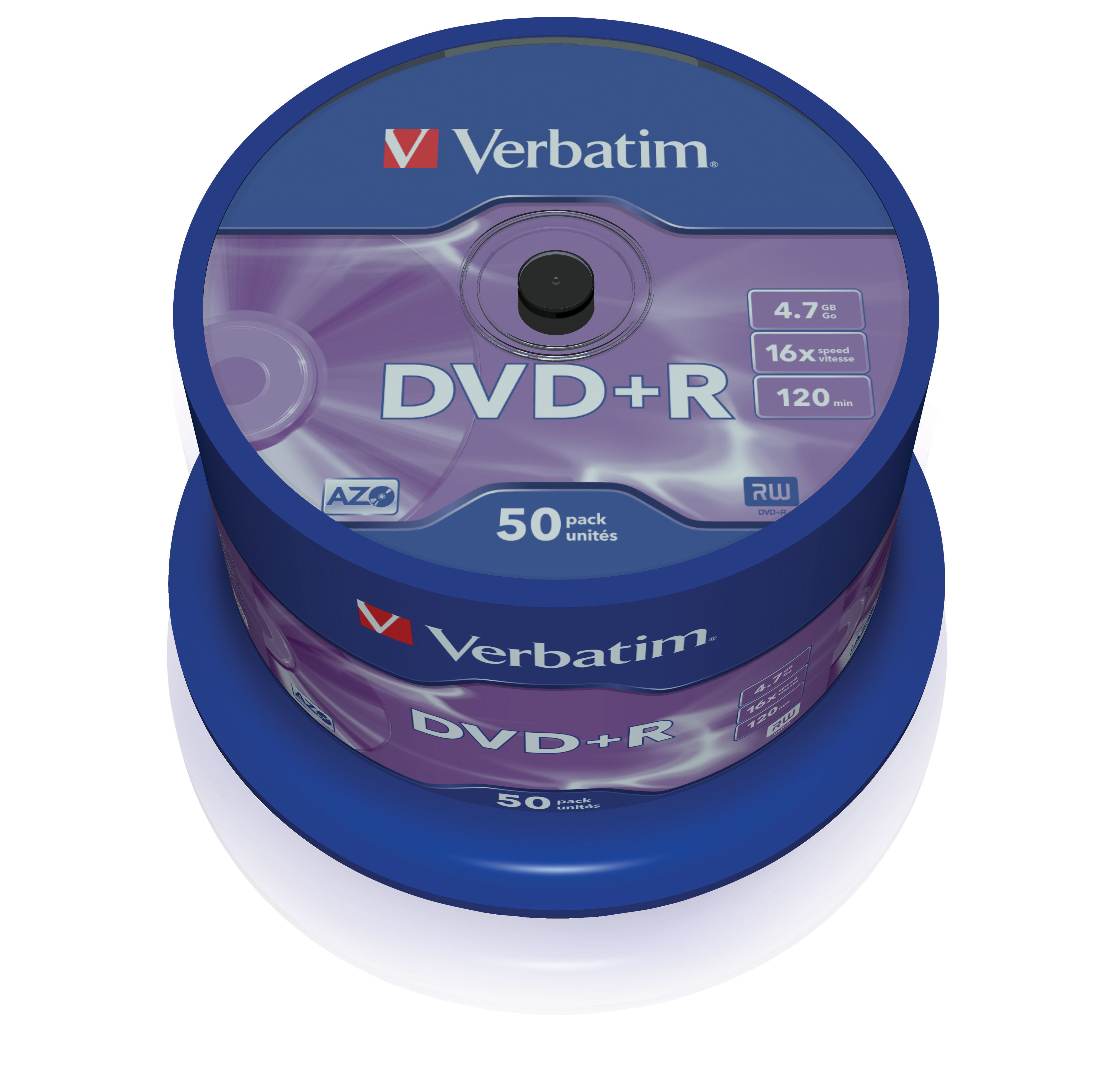 Verbatim 50 x DVD+R - 4.7 GB 16x - mattsilber, Ansicht 2