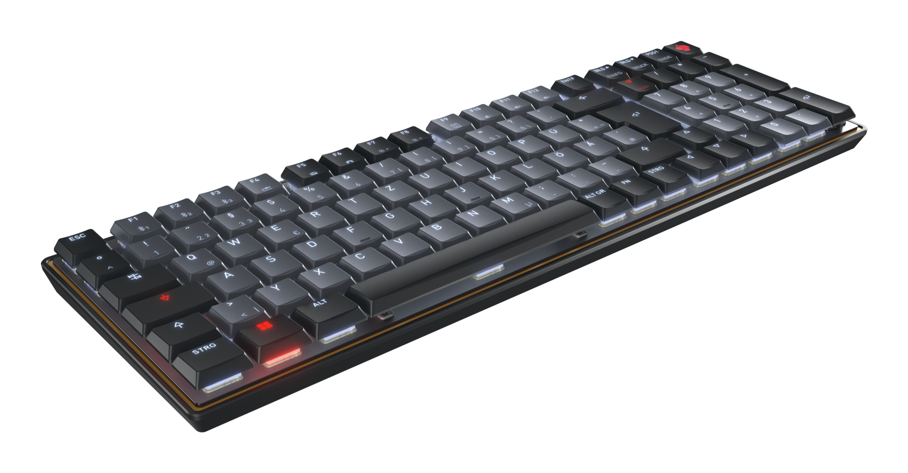 Cherry KW - Tastatur - 96% - compact - hintergrundbeleuchtet - TL: Deutsch, QWERTZ, Ansicht 4