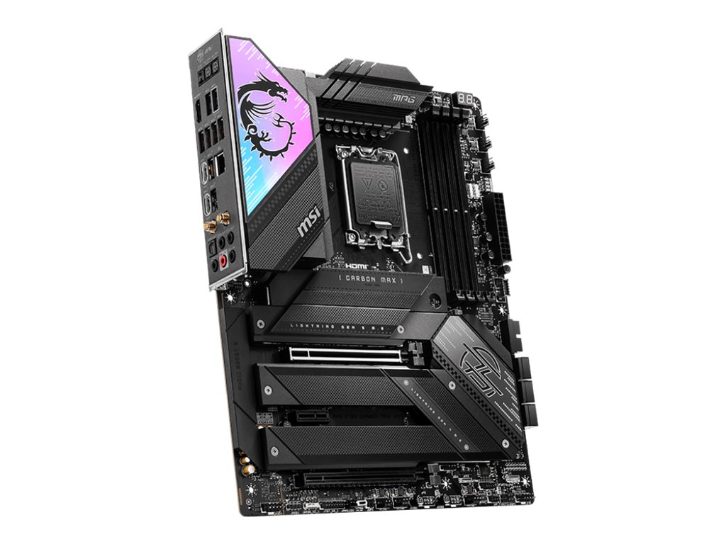 MSI MPG Z790 Carbon MAX Wifi II - Motherboard - ATX - LGA1700-Sockel - Z790 Chipsatz - USB 3.2 Gen 1 USB 3.2 Gen 2 USB-C 3.2 Gen2 USB-C 3.2 Gen 2x2 - 5 Gigabit Ethernet Wi-Fi Bluetooth - Onboard-Grafik (CPU erforderlich)
