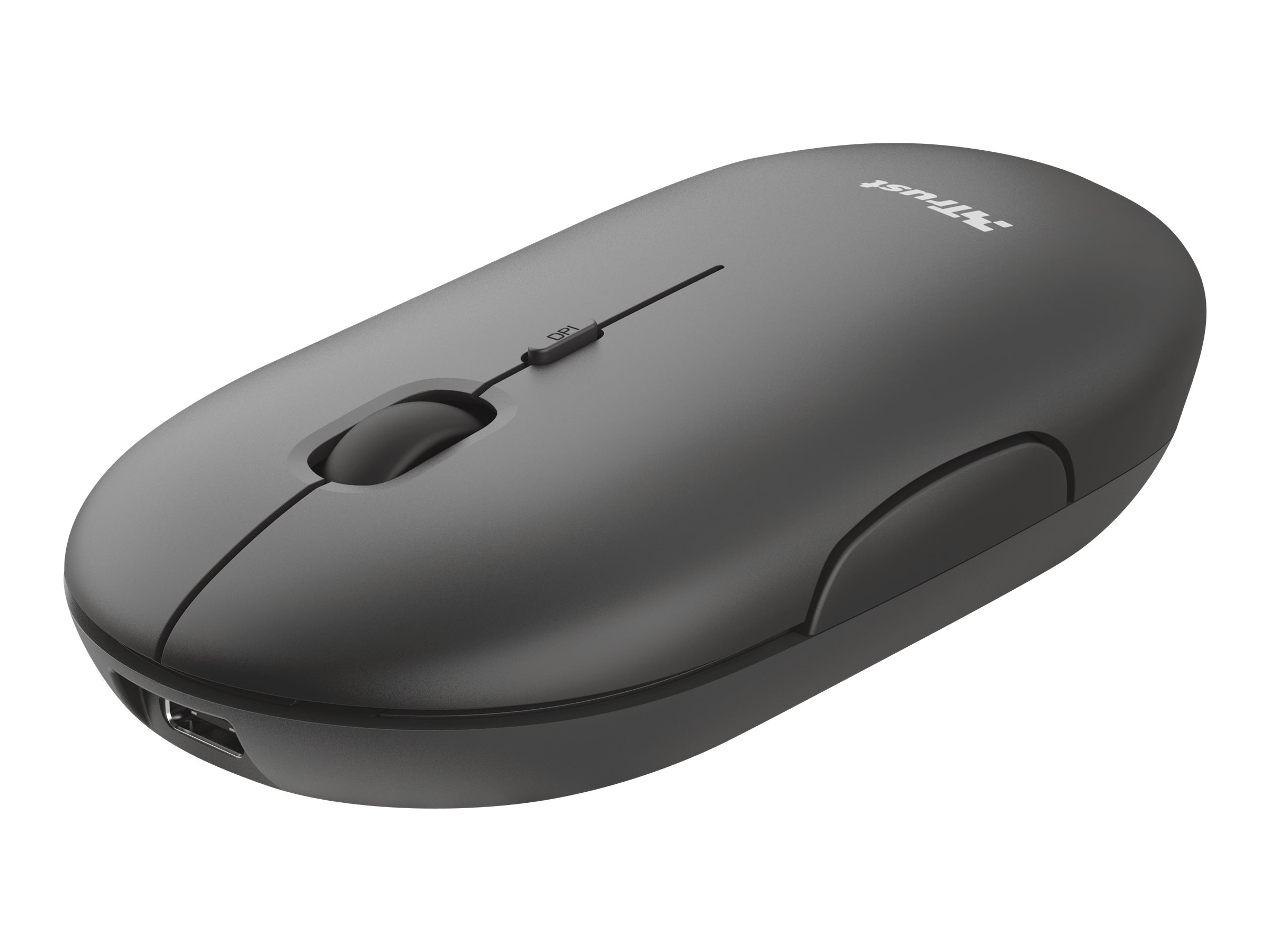 Trust Puck - Maus - rechts- und linkshändig - optisch - 4 Tasten - kabellos - Bluetooth 2.4 GHz - kabelloser Empfänger (USB)