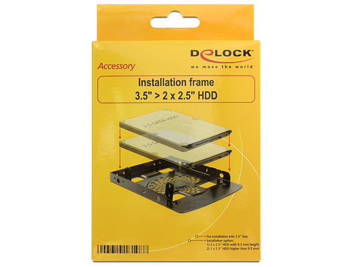 Delock Installation frame 3.5? > 2 x 2.5? HDD - Laufwerksschachtadapter - 3,5 auf 2,5 (8.9 cm to 6.4 cm), Ansicht 2