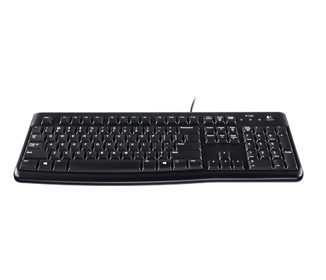 Logitech Desktop MK120 - Volle Größe (100%) - Kabelgebunden - USB - Schwarz - Maus enthalten - TL: Deutsch, QWERTZ, Ansicht 3