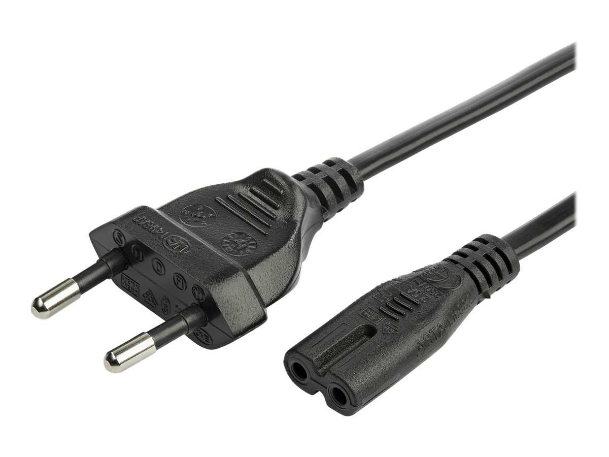 StarTech.com 2 m Laptop Stromkabel, Eurostecker auf C7 Stecker, 2.5A 250V - Stromkabel - Eurostecker (S)