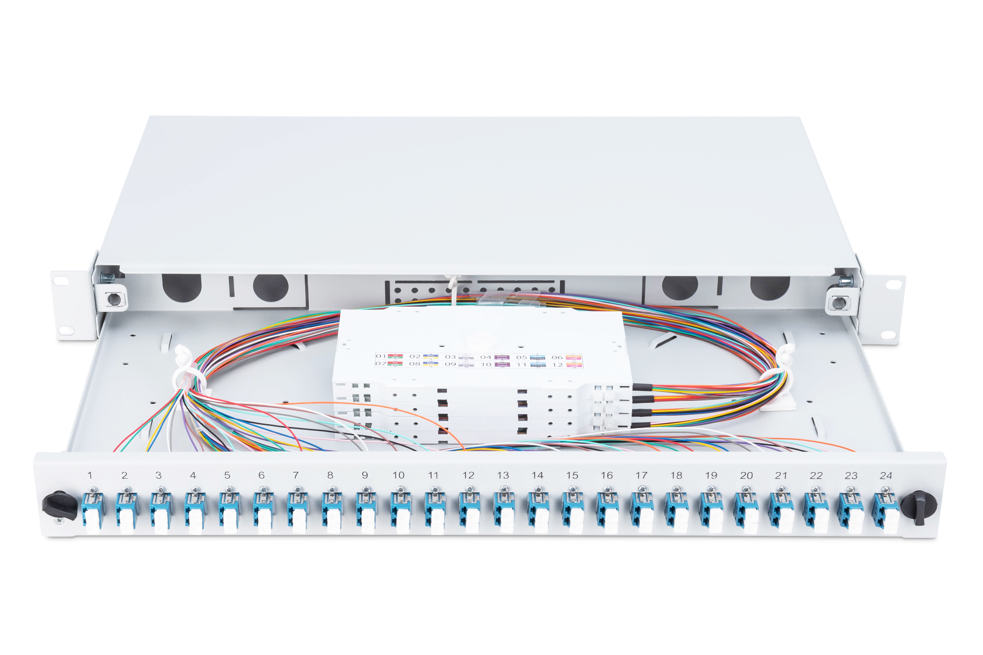 DIGITUS LWL Spleißbox, bestückt, LC, OS2, Ansicht 3
