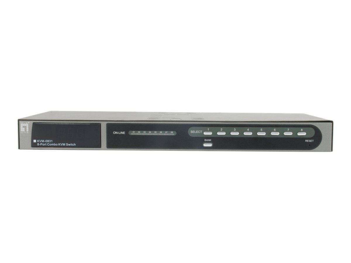 LevelOne KVM Switch 48,3cm 8x PS2/USB KVM-0831 Combo (KVM-0831)