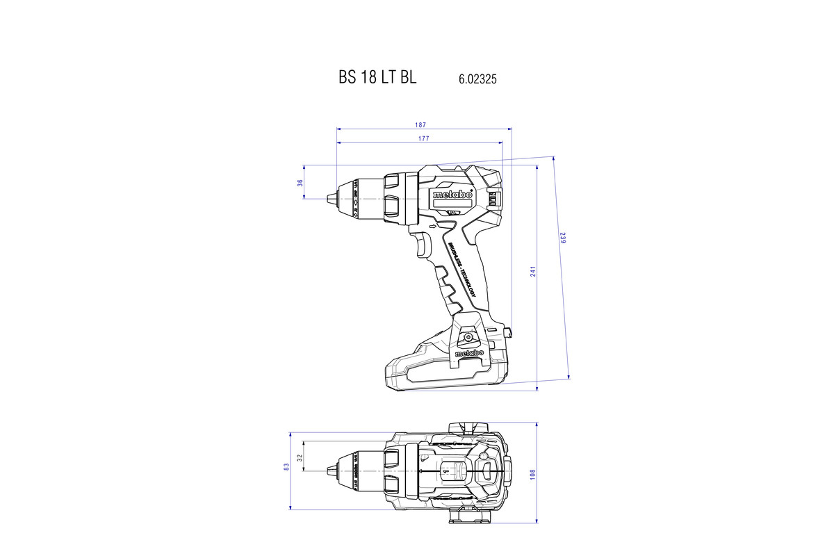 Metabo BS 18 LT BL Akku-Bohrschrauber inkl. Koffer + 2 Akkus 4.0Ah, Ansicht 2