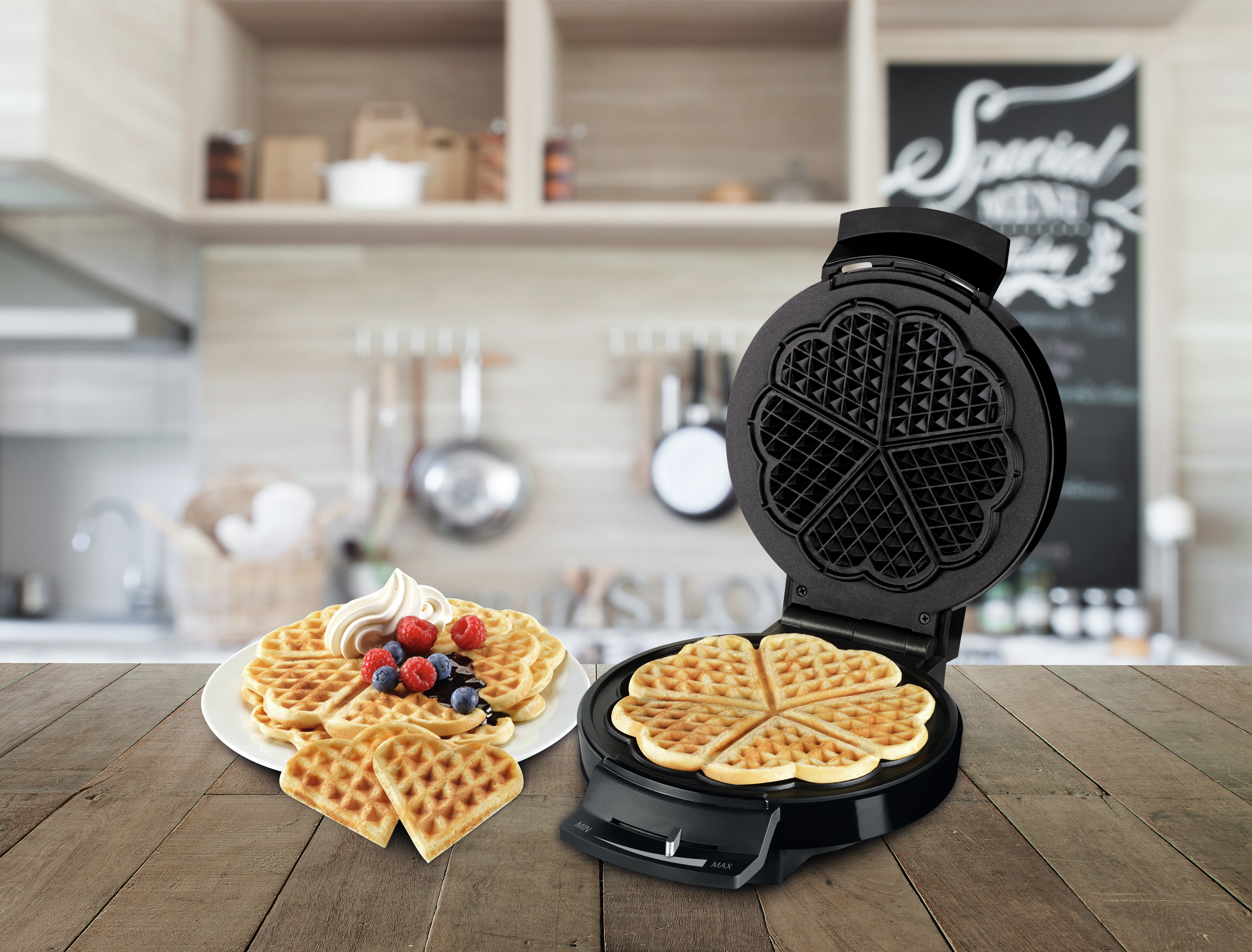Trisa Waffle Pleasure - 1 Waffel(n) - Herz (Form) - Schwarz - Silber - 16 cm - 0,9 m - 1000 W, Ansicht 2