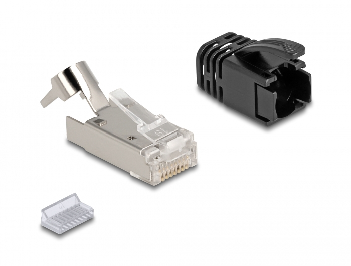 Delock Netzwerkanschluss - RJ-45 (M) - S/FTP - CAT 8.1 - ohne Haken (Packung mit 25), Ansicht 2