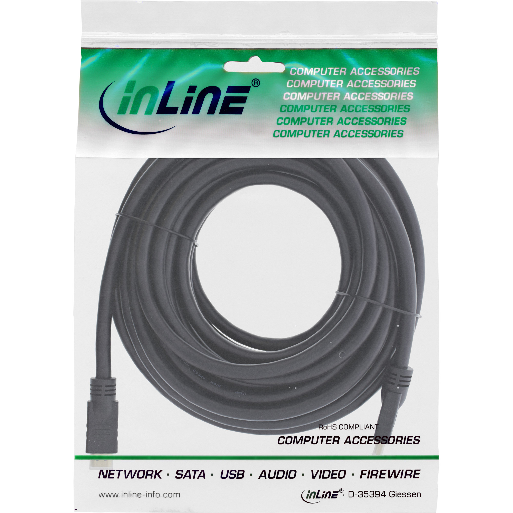 InLine HDMI-High Speed Kabel mit Ethernet - Premium - 4K2K - STST - schwarz - 10m
