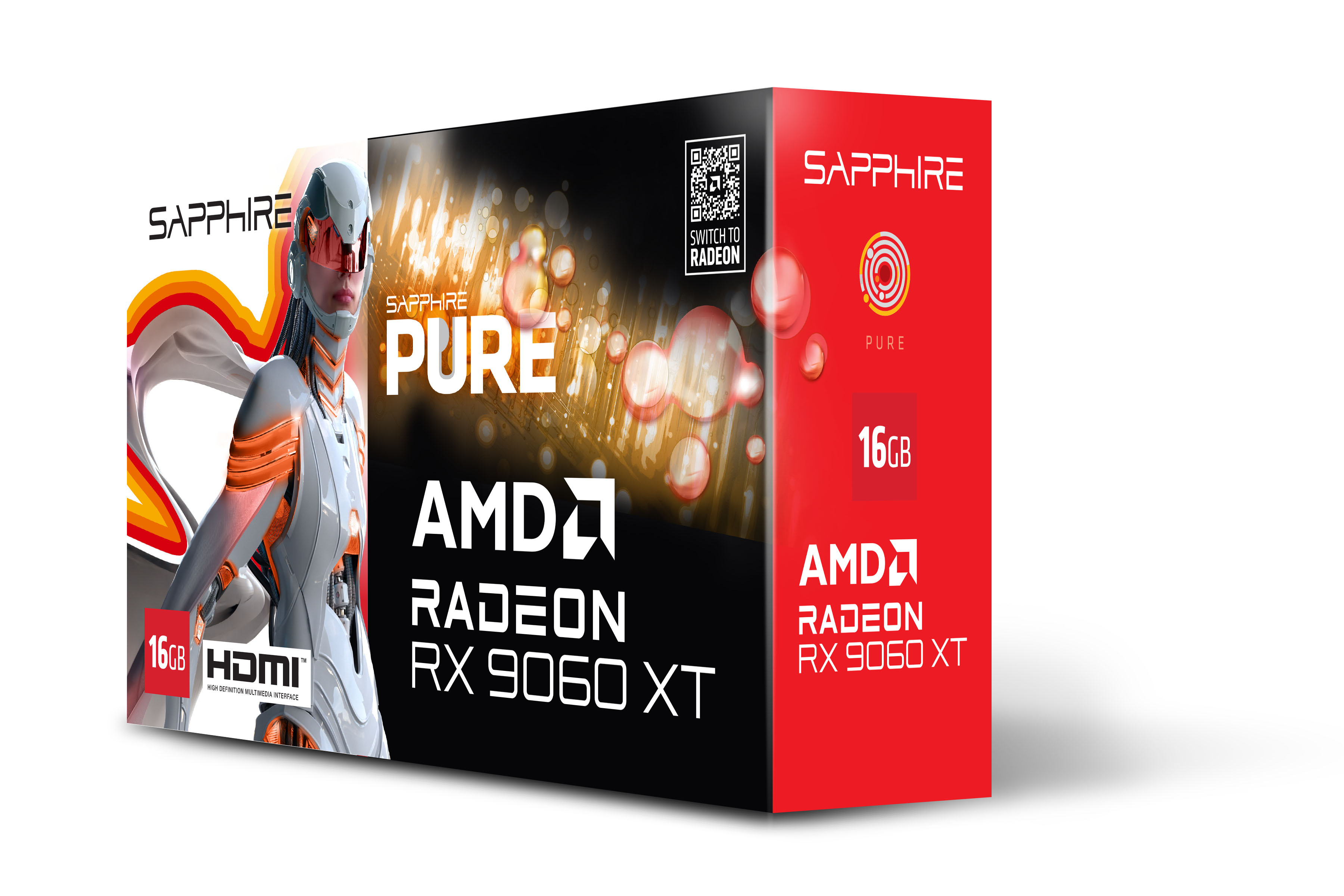 Sapphire Pure RX 9060 XT - Grafikkarten - Radeon RX 9060 XT, Ansicht 4