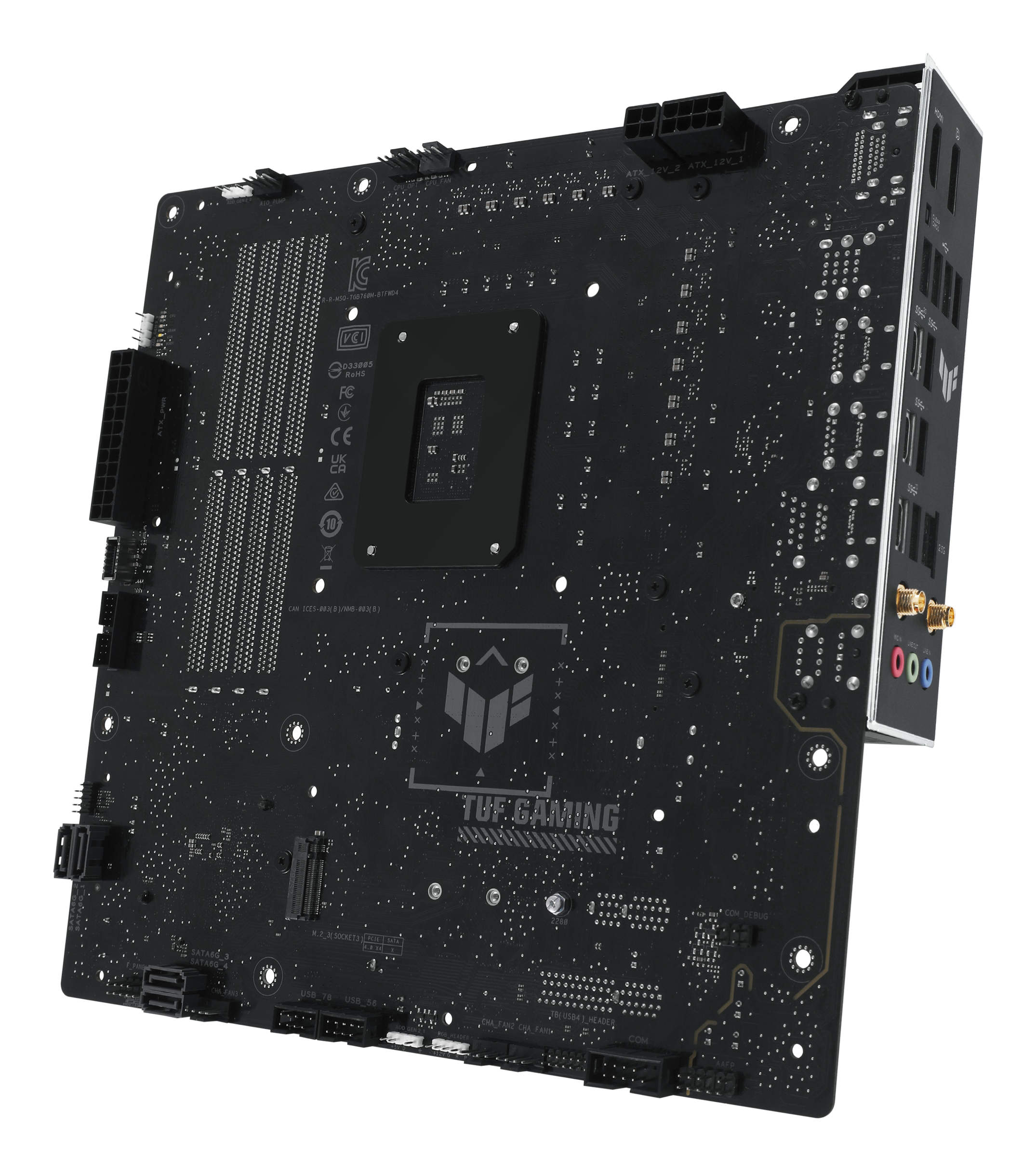 ASUS TUF GAMING B760M-BTF WIFI D4 - Motherboard - micro ATX - LGA1700-Sockel - B760 Chipsatz - (CPU erforderlich), Ansicht 3