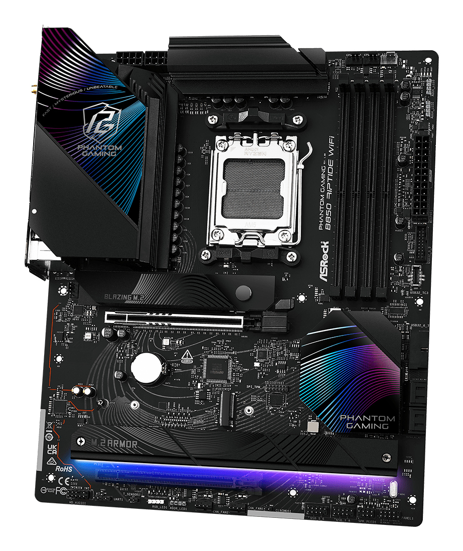 ASRock Phantom Gaming B850 Riptide WiFi - Motherboard - ATX - Socket AM5 - AMD B850 Chipsatz - Wi-Fi 7, Bluetooth, Ansicht 4