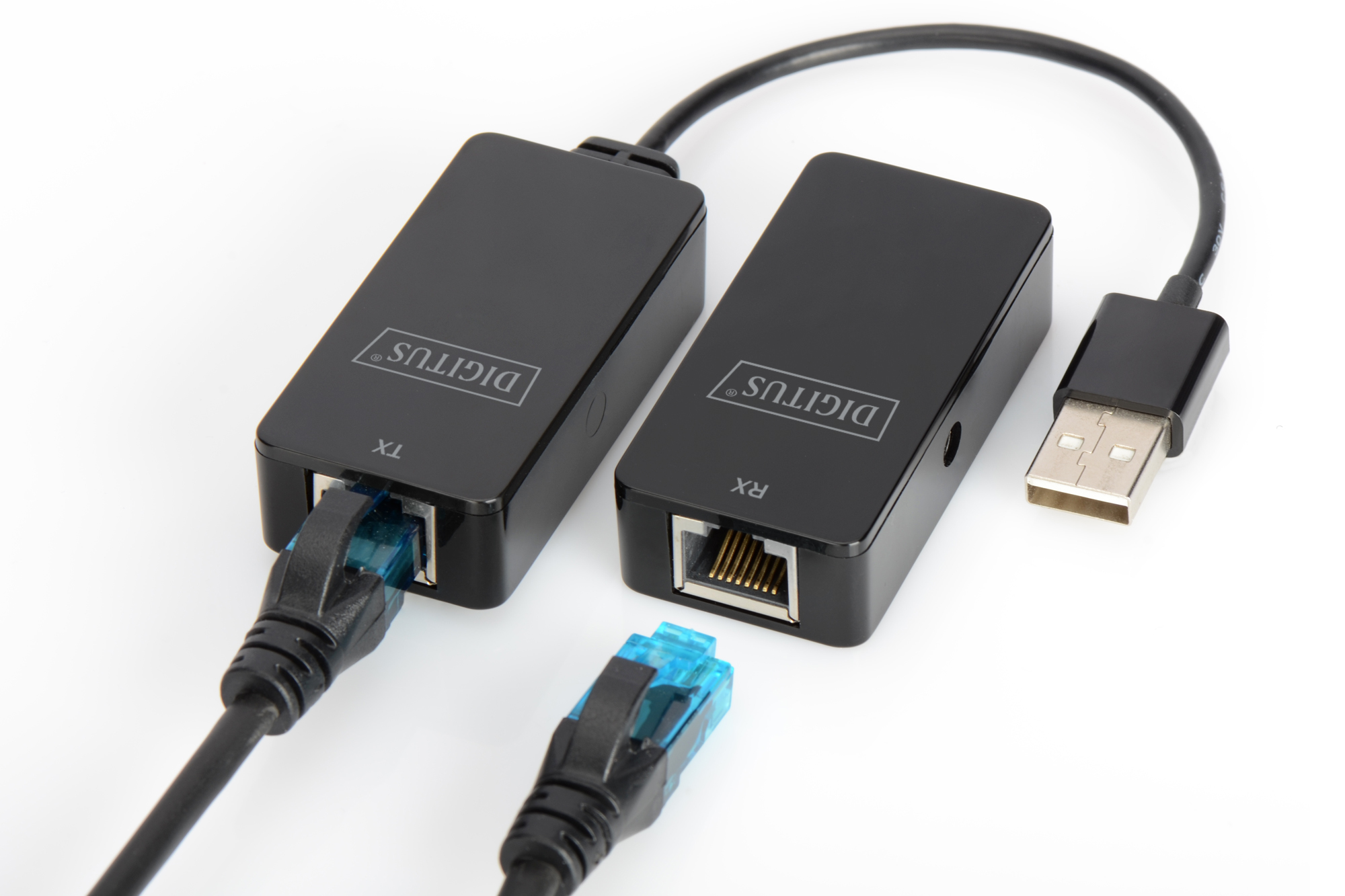 DIGITUS USB Extender, USB 2.0, 200 mm, 105 mm, 220 mm, 37 mm, 5 - 45 °C, 0 - 45 °C