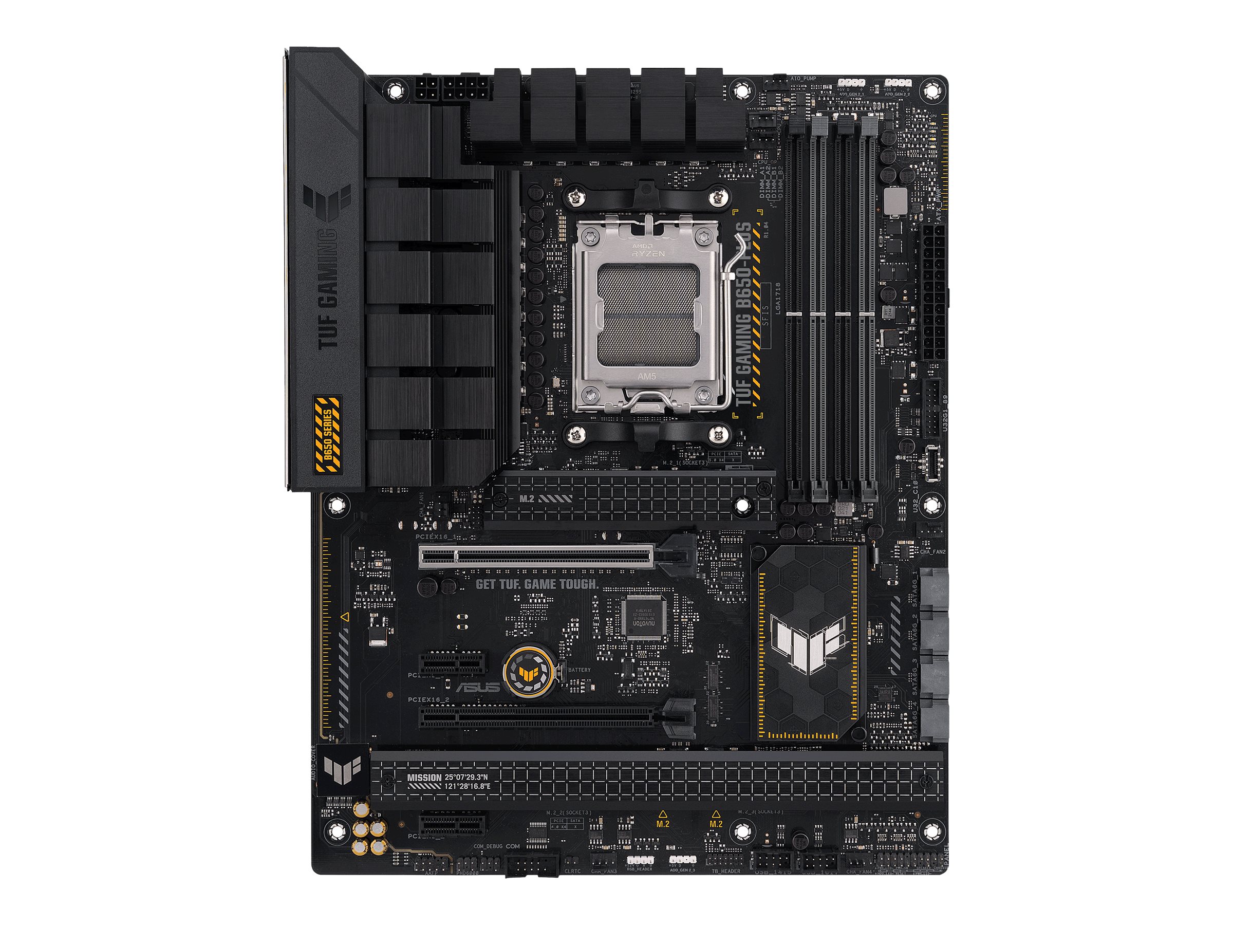 ASUS TUF Gaming B650-Plus - Motherboard - ATX - Socket AM5 - AMD B650 Chipsatz - USB-C 3.2 Gen 2x2, USB 3.1 Gen 2, USB 3.2 Gen 2, USB-C 3.2 Gen2, USB-C 3.2 Gen 1 - 2.5 Gigabit LAN - Onboard-Grafik (CPU erforderlich)