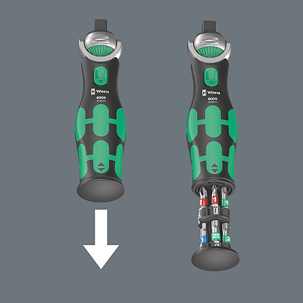 Wera Zyklop 8009 Pocket Set 1 - Drehmomentschlüssel mit Ratschenfunktion und Bit- sowie Steckschlüsselsatz, Ansicht 3