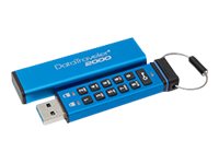 Kingston DataTraveler 2000 - USB-Flash-Laufwerk - verschlüsselt - 64 GB - USB 3.0/USB Typ C