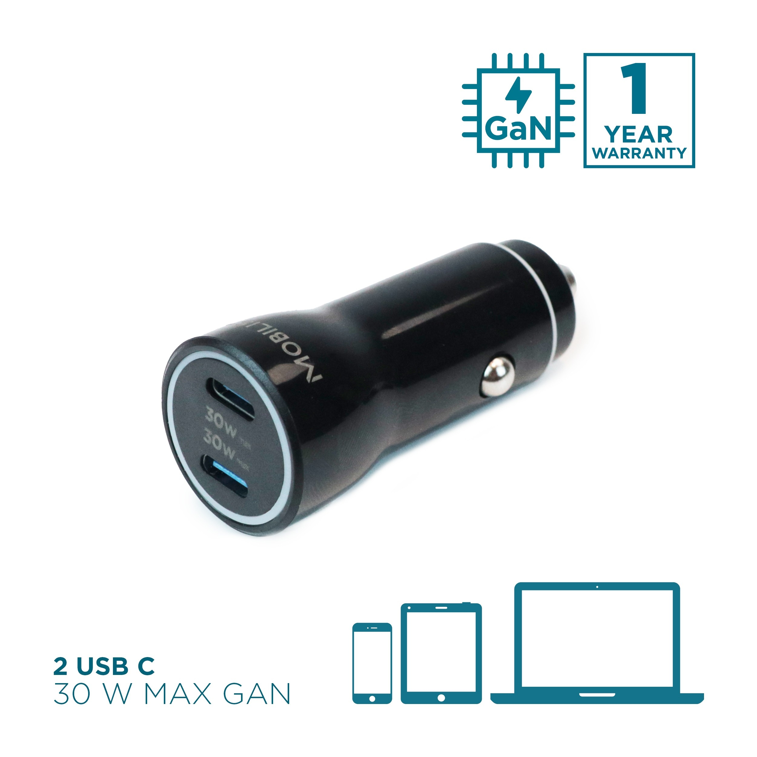 Mobilis Energia Charger 60W Car 2 USB-C 1 USB-A SB, Ansicht 3